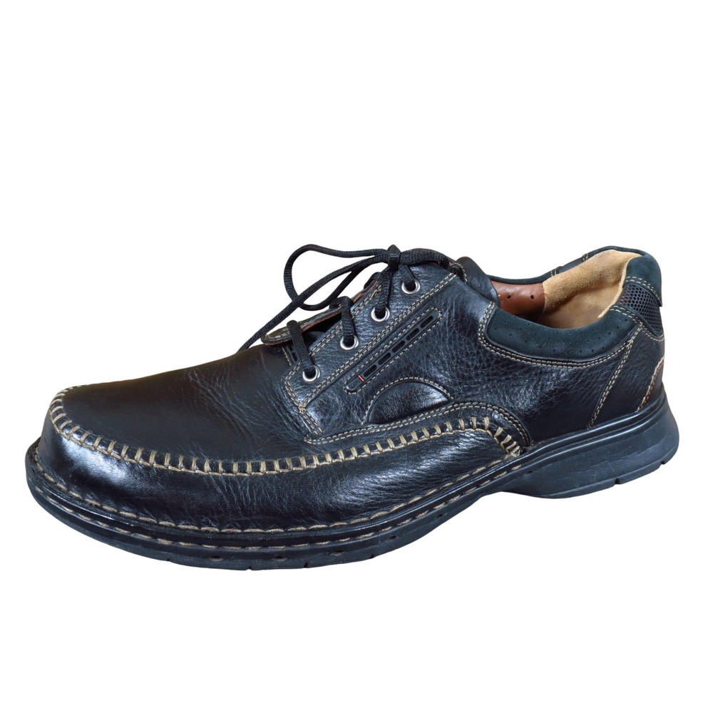 Clarks Un.Cover Men Oxford Shoe Size‎ 13 Casual Comfort Black Leather Lace Up